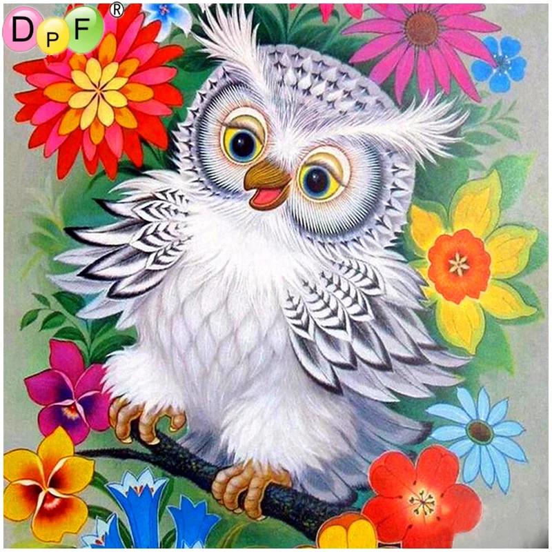 

DPF Full Square Drill 5D DIY Diamond Painting "owl" 3D Embroidery Cross Stitch Mosaic Rhinestone Home Decor Gift wall painting