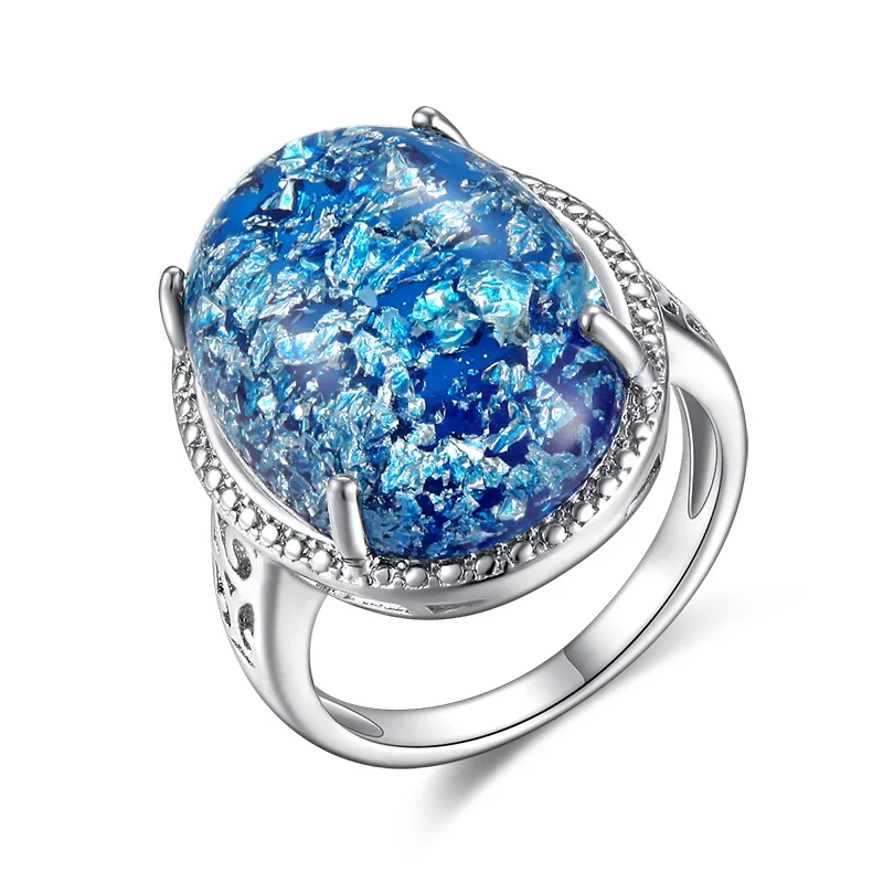 

Utimtree Top Quality Fashion Opal Rings for Women Wedding Engagement Band Anillos Jewelry Gift Silver Natural Stone Ring Ladys