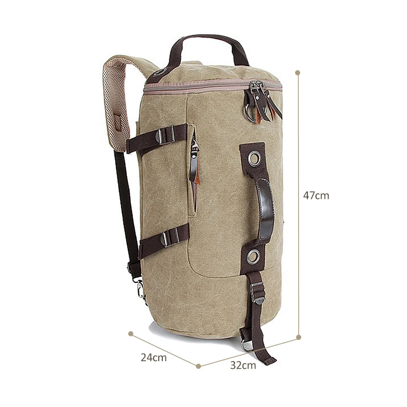 Aosbos дорожная сумка-барабан, портативный многофункциональный винтажный холщовый однотонный рюкзак большой емкости для мужчин и женщин, дорожная сумка