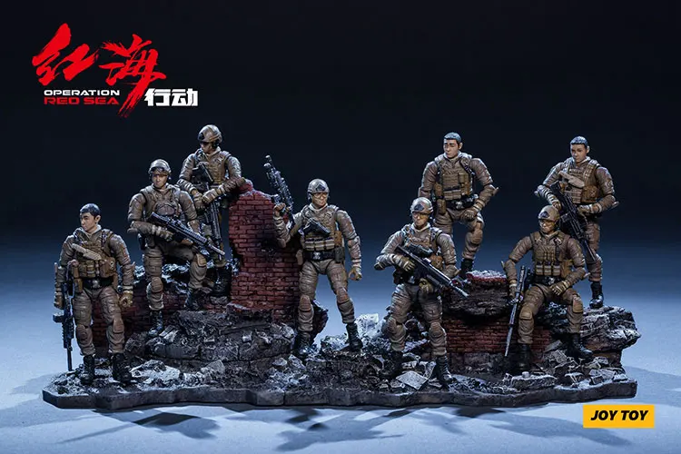 

JOY TOY 8Pcs 1:25 soldiers Action Figure [Red Sea operation] Dragon Special Operations Forces modern CHinese soldiers model gift