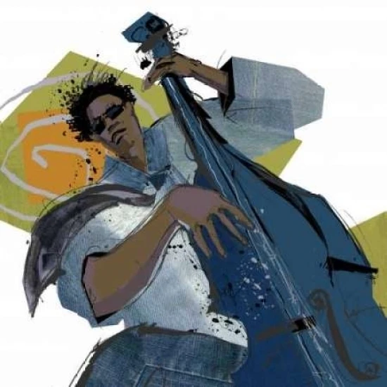 Bass Player Poster Print by Cathy Johnson (24 x 24)