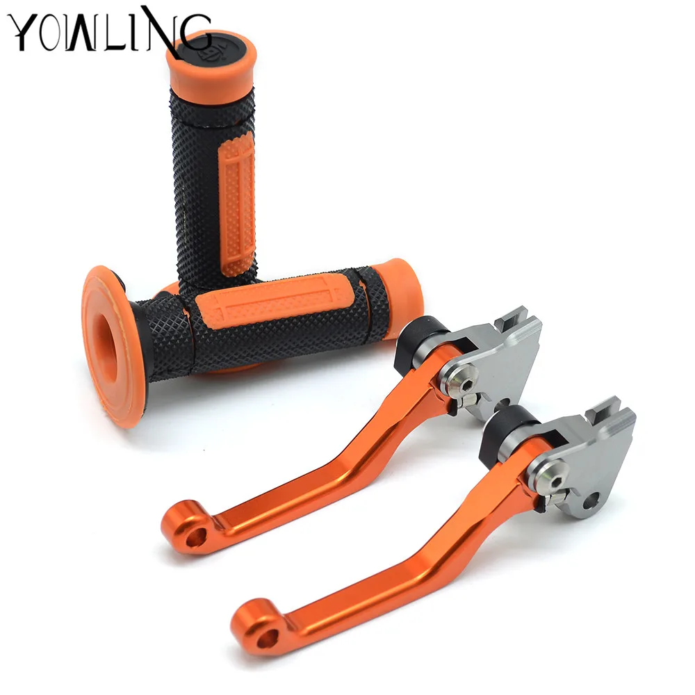 Dirt bike CNC Pivot Brake Clutch Levers Hand Grips For   125 144 SX EXC 125 200 200XC-W 250SX-F 250SX 450SX 450SX-F 2005- 2013