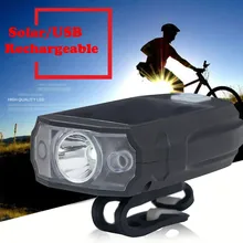Waterproof Bike Bicycle Solar LED Front Light USB Rechargeable Headlight Lamp rechargeble LED bicycle light new A30