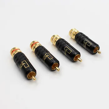 

300Pcs/Lot RCA Male Connectors Male WBT-0144 Signal Line Plug WBT 0144 RCA Plug Lotus Head Copper RCA Plug Connectors
