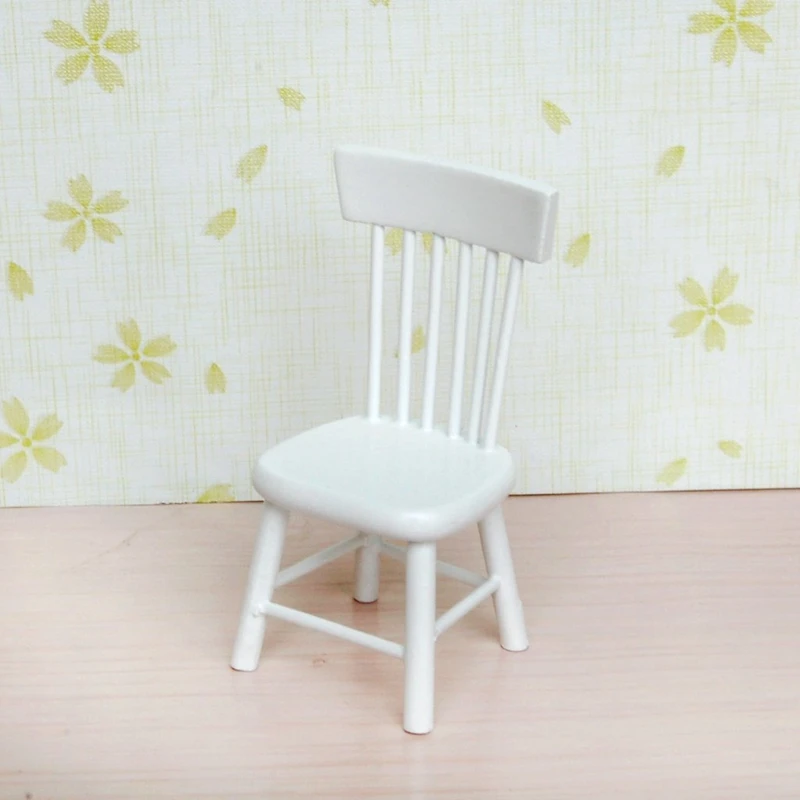  5 piece Model table chair a Manger Set Furniture Doll House Miniature White 1 / 12