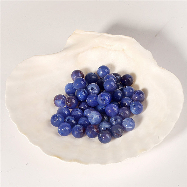 6mm Acrylic Clouds Beads Effect Round BEADS Spacer Loose Beads For Jewelry Making Accessories DIY Bracelet Necklace