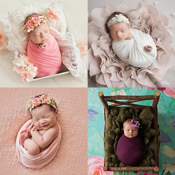 

50*150cm Newborn Photography Wraps Stretch Soft Rayon Photoshooting Blankets Newborn Swaddle Baby Photography Props