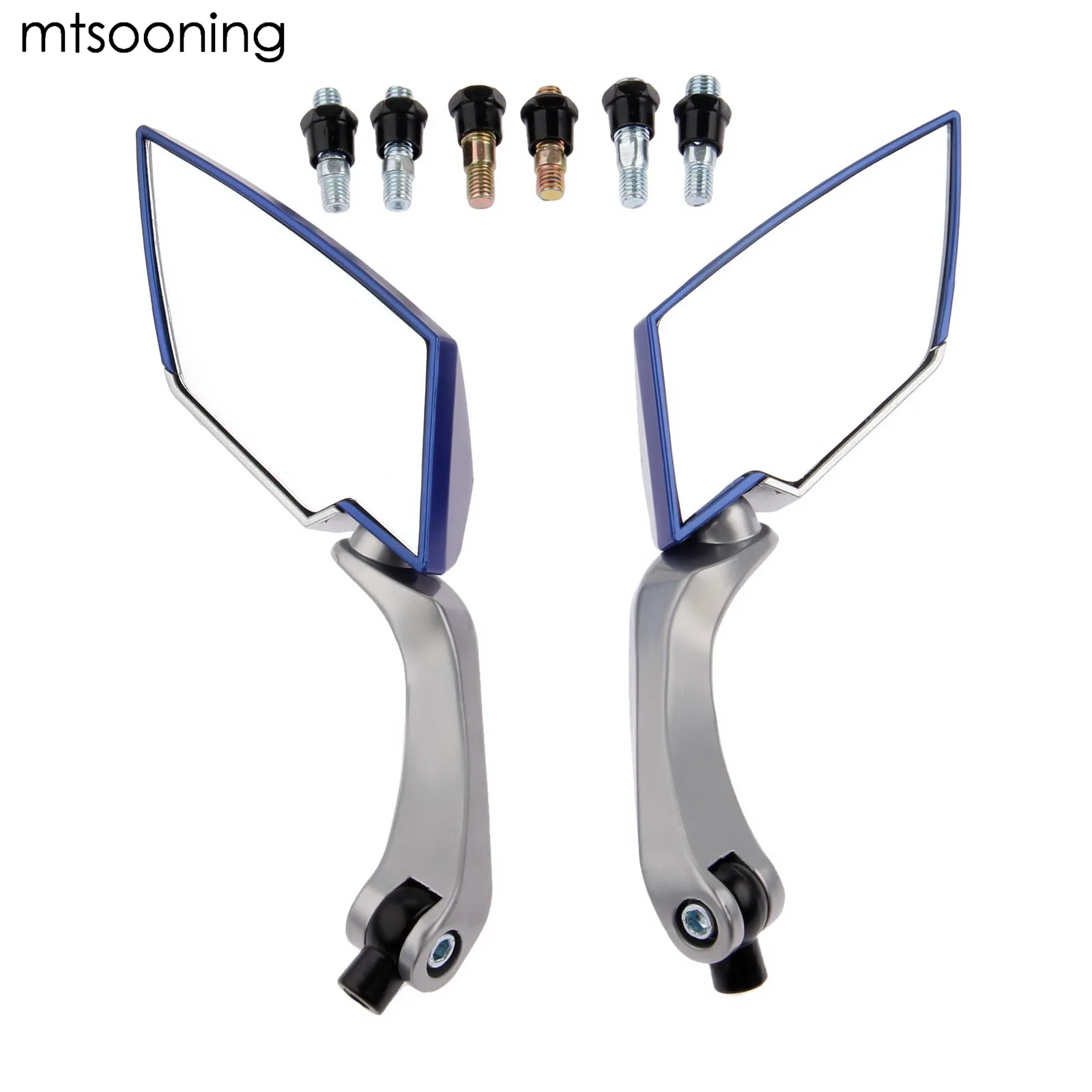 mtsooning 8/10mm Diamond Motorcycle Rear View Mirrors Universal