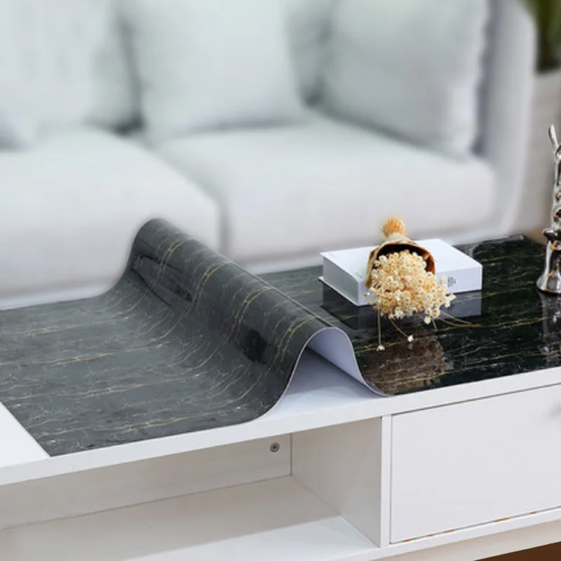 

HAZY 2019 New Style Imitation Marble PVC Tablecloth Transparent Waterproof Nordic Minimalist Modern PVC Table Mat for Kitchen