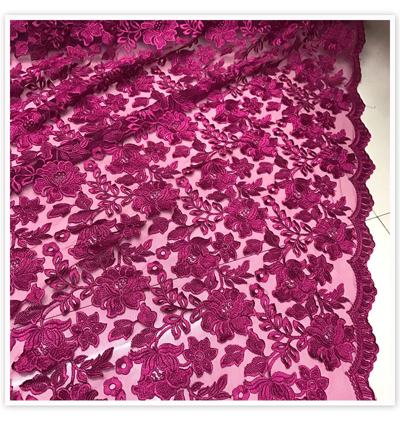 Тяжелая Цветочная вышивка сетчатая кружевная ткань для платья серая черная красная розовая Цветочная кружевная ткань tecidos telas stoffen SP4650