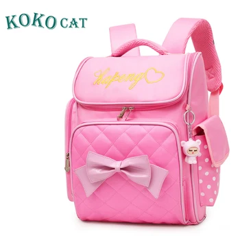 

KOKOCAT 2019 New School Backpack Waterproof for Girl Children Lightweight Large Capacity Kids Backpack Solid Primary School Bags