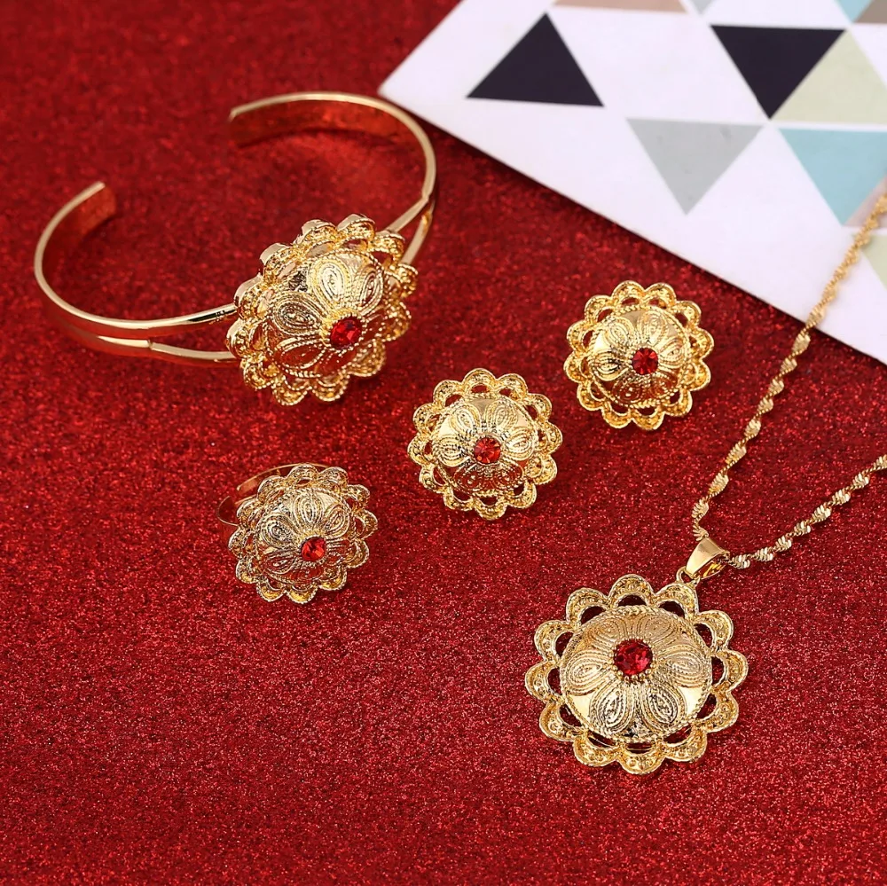 Комплект ювелирных изделий из колье и кольца|set necklace|gold jewelry setnecklace bangle |