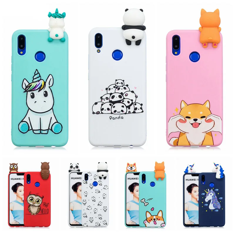 

Etui Huawei P Smart 2019 Case Honor 10 Lite covers Cute 3D Panda Unicorn Dog Silicone Case on for Huawei P Smart 2019 Phone Case