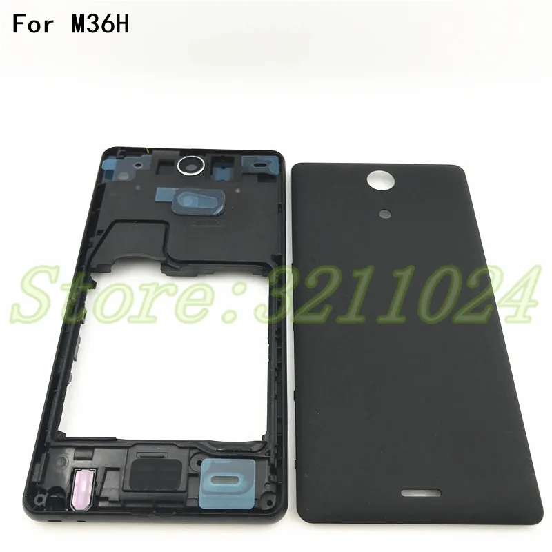 

Full Housing Middle Front Frame For Sony Xperia ZR M36H C5502 C5503 Plate Bezel Housing LCD Frame cove with battery cover