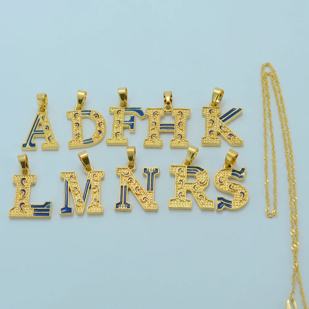 

Gold Color Alphabet ONE PIECE English Letter Pendant Necklace for Women Jewelry Gifts #J0284
