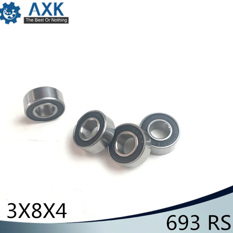 

693RS Bearing ABEC-3 ( 10 PCS ) 3*8*4 mm ABEC-3 Hobby Electric RC Car Truck 693 RS 2RS Ball Bearings 693-2RS Black Sealed