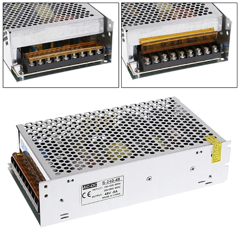 

AC 100-260V To DC 48V 5A 240W Switch Power Supply Driver Adapter LED Strip Light