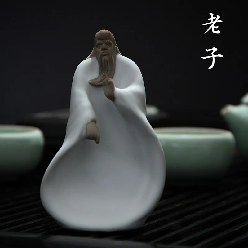 Фарфоровый фиолетовый песок Ru kiln чай Confucius Lao Tzu Li Bai drunk Cao история фигуры чайные