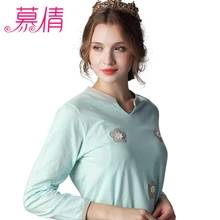 MUQIAN maternity clothes cotton sleep wear pregnancy open up breastfeeding sleep lounge maternity cotton floral underwear