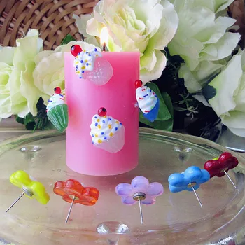 

6pcs Custom handmade glass ice cream sculpture ornament insert candle decoration birthday party Candlestick accessories set