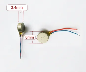 

100PCS 8mm x 3.4mm Pancake DIY Vibrating For Cell Phone Pager Coin Motor