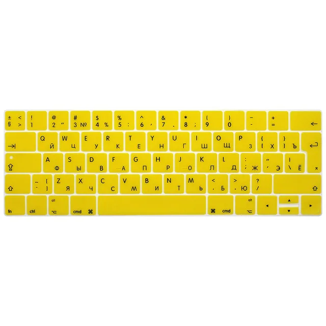 Русский язык сенсорная панель Клавиатура кожный чехол для новейшего мультитач бар Macbook Pro 13 15 A1706 A1989/A1707 A1990 - Цвет: Yellow