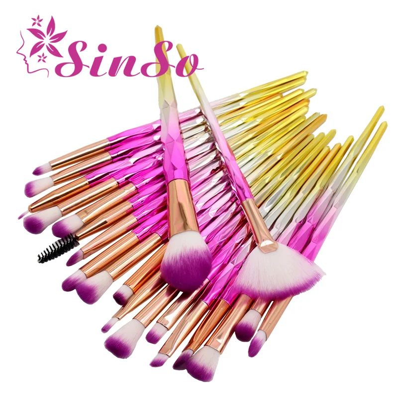 SinSo 10/20PCS Unicorn Makeup Brushes Tools Set Professional Make Up Kabuki Powder Blush Eye shadow Lip Brush Kit | Красота и