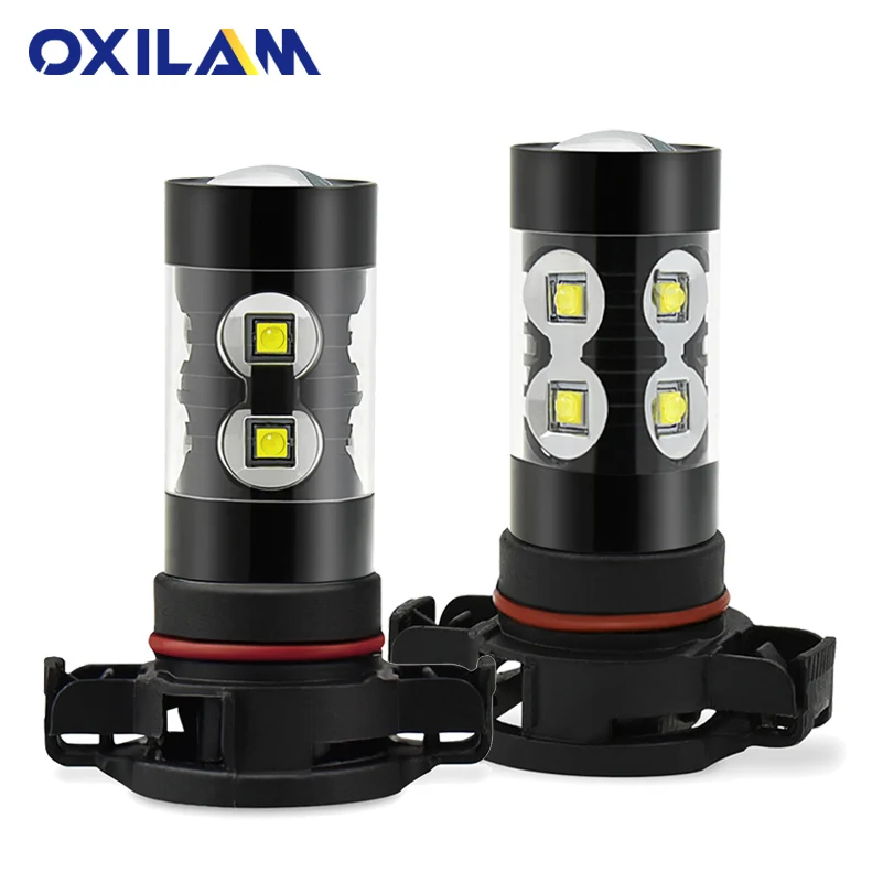 OXILAM 2 шт. H7 H11 H8 H10 H3 H16 HB4/9006 H27 880 881 PS X 24W светодиодный туман светильник лампы Автомобильные фары дневного света светильник LED DRL лампы 1000lm 6000K