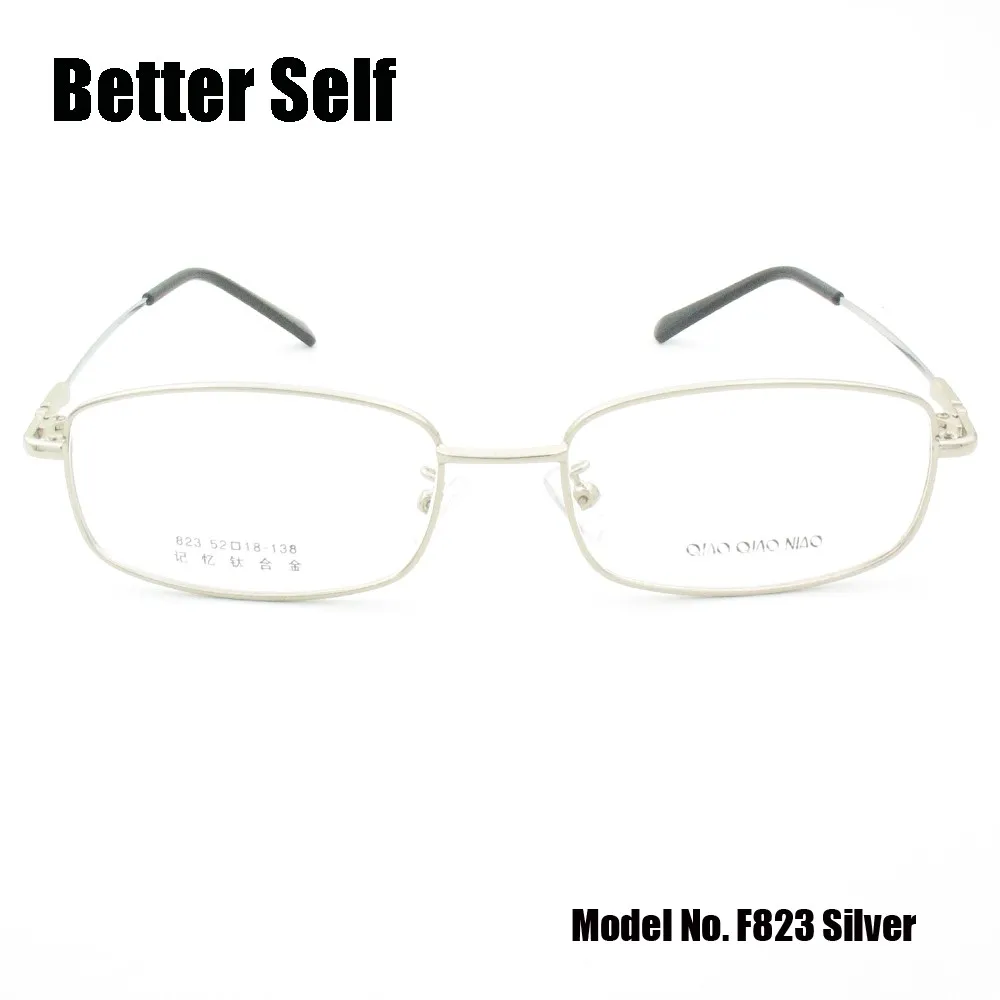 Очки с полной оправой и эффектом Памяти, титановые дужки, очки для глаз, могут делать очки для близорукости, металлические оптические оправы, лучшие селфи F823