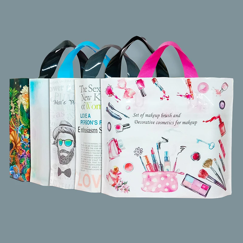 

50pcs Thicken Plastic Loop-handle Gift Bag Shopping Bags