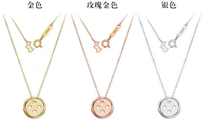 

Titanium Steel Pinocchio Lucky Button Necklace Park Shin-Hye 3 color in gift box High Quality Korean TV Drama