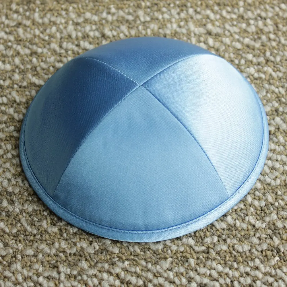 

Pale blue color Satin kippot Jewish Yarmulke Kippah Kippot 17cm skull caps