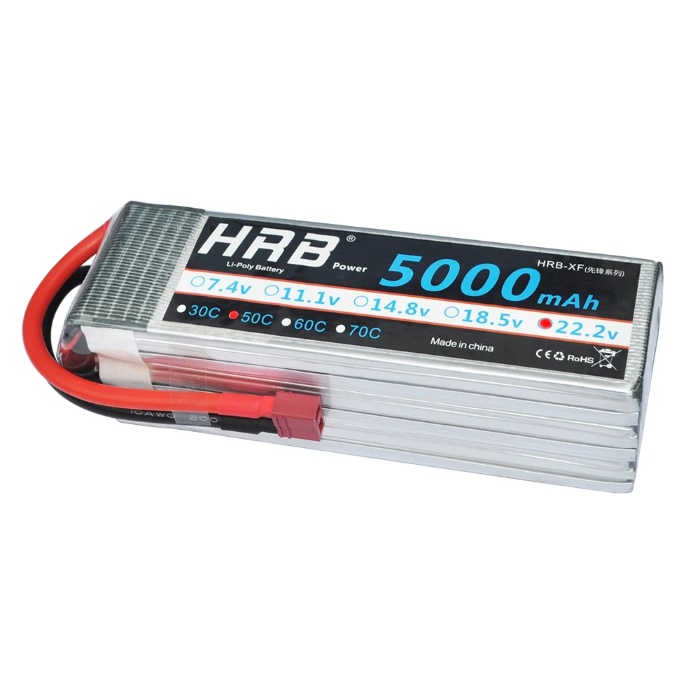

HRB 6S 22.2V 5000mah 50C RC Lipo AKKU Max 100C RC Lipo Li-polymer Battery For Yak 54 Align 7.2 800E Helicopter RC Drone