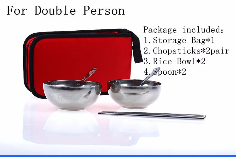 VILEAD Нержавеющая сталь Походная посуда набор портативный несессер набор для пикника для 1-2 человек сумка для хранения Чаша палочки для еды
