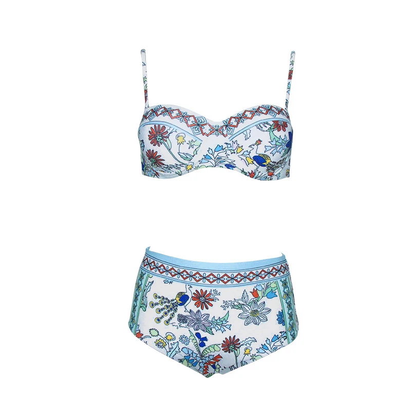 Conjunto de Bikini de cintura alta 2019 Biquini traje de baño mujeres