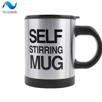 

10pcs/lot Automatic Stainless Steel Mixing Coffee Tea Cup Drinkware Lazy Self Stiring Mug Button Pressing