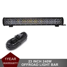 23 Inch 240W Offroad LED Work Light Bar 12V 24V Auto Boat Van Camper ATV SUV Truck Tractor Wagon Caravan Combo Driving Head Lamp
