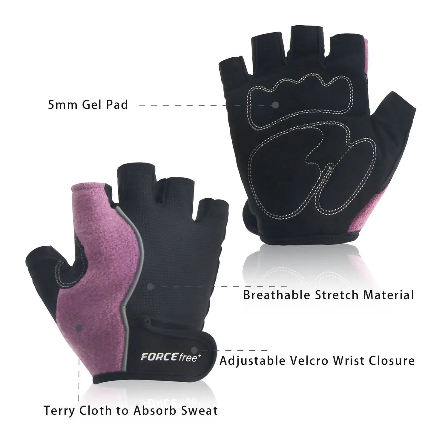 Forcefree+ тренировочные перчатки для тяжелой атлетики, перчатки с полупальцами для тренировок, тренажерного зала, фитнеса, перчатки для мужчин и женщин