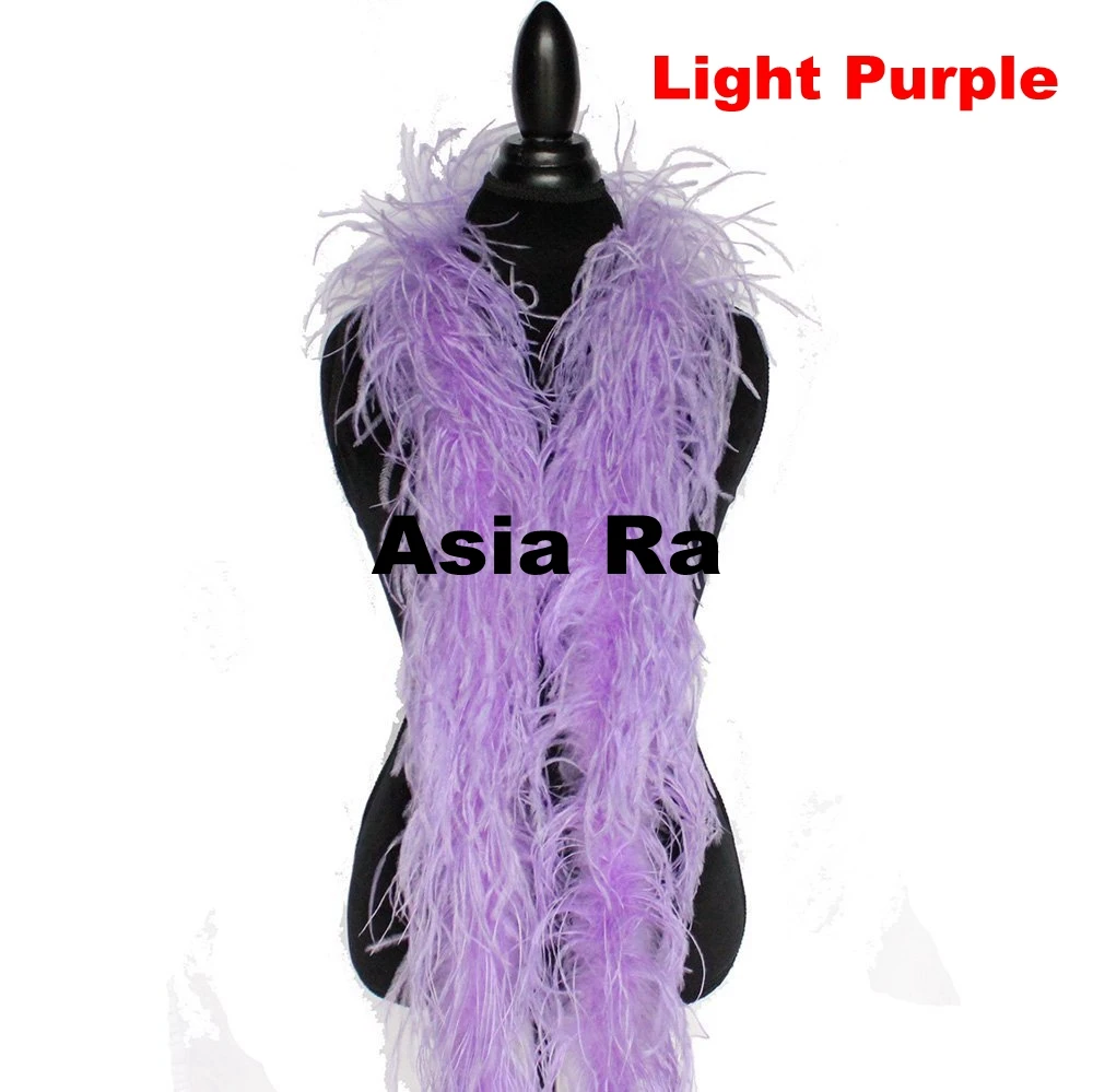 2ply ostrich feather boas 10meter/lot natural&Dyed Light Purple Fluffy
