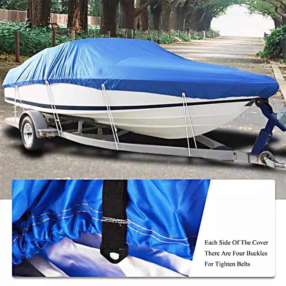 Boat Cover Waterproof Silver Reflective Fit V-HULL Fishing Boat Runabout Bass  Boat Heavy Duty Trailerable Fishing SKI Protection - AliExpress