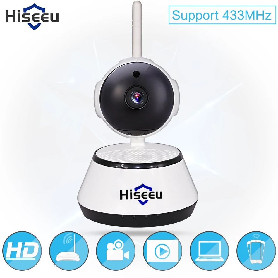  IP Camera WiFi Wireless Smart Security Camera Micro SD Network Rotatable 433MHz Defender Home Telecam HD Cctv IOS PC Hiseeu FH2 