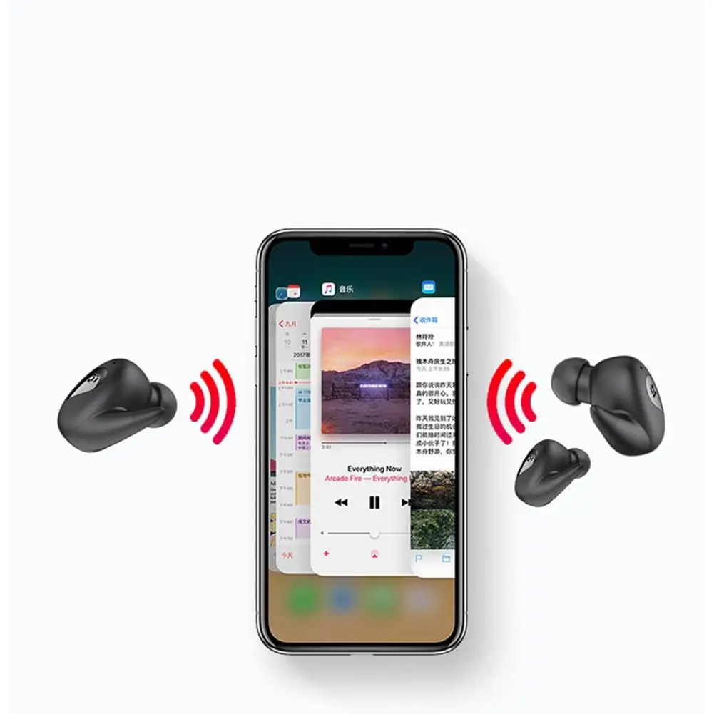 Беспроводная Bluetooth гарнитура I9 TWS с зарядным отсеком бинокулярная