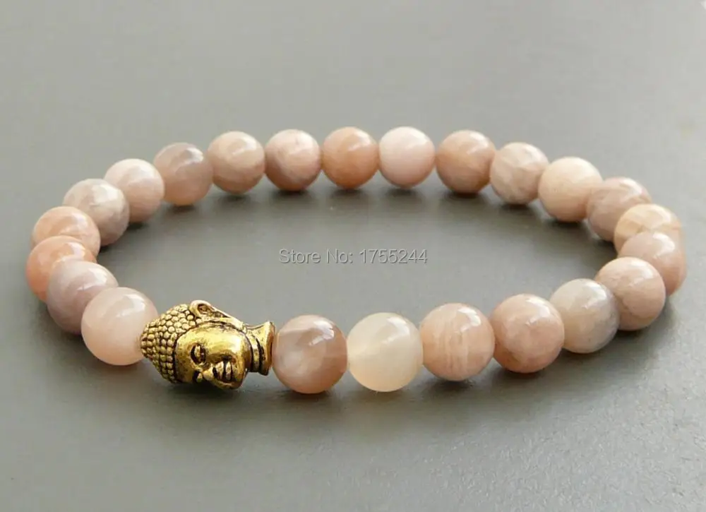 Sn1150 Новое поступление браслет Sunstone Золотой Будда браслет Высокое качество Натуральный камень Jewelry Для женщин Йога подарок