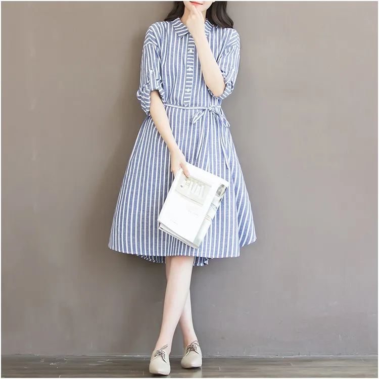 Maternity Dresses Long Sleeve Dress Striped Pregnancy Blouses Maternity Clothes For Pregnant Women Vestdios W99