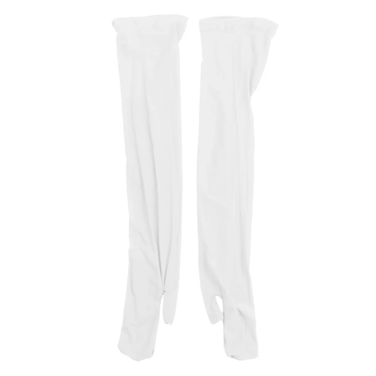 1 пара унисекс для мужчин и женщин ультра тонкие прозрачные до локтя длина Шелковистые эластичные длинные рукавицы перчатки для свадебного выступления - Цвет: White