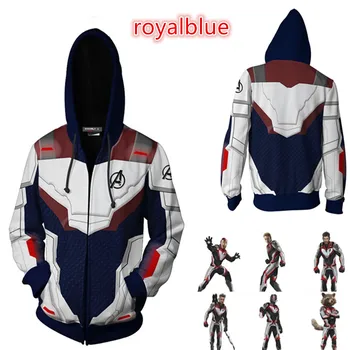 

Movie Avengers Endgame superhero Costumes Quantum Realm Sweatshirt Jacket Advanced Tech Hoodie Captain America Hoodies Cosplay