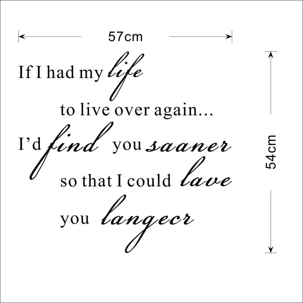 23 22 If i had my life to live over again quote Cool wall decals new year removable vinyl wall stickers ZYVA 8284 in Wall Stickers from Home & Garden