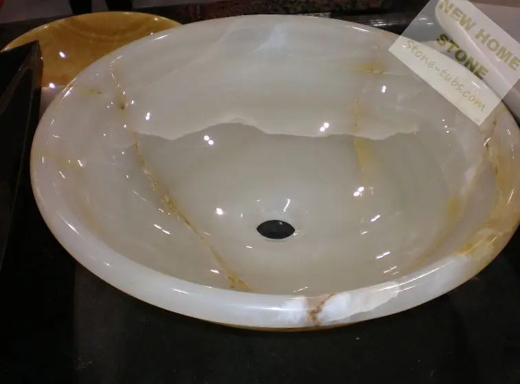 White onyx bowl sink luxury design high quality white onyx with rustic patterns natural onyx