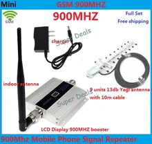 LCD Display !!! GSM 900Mhz Mobile Phone Signal Booster , GSM Signal Repeater , Cell Phone Amplifier + Yagi Antenna with Cable