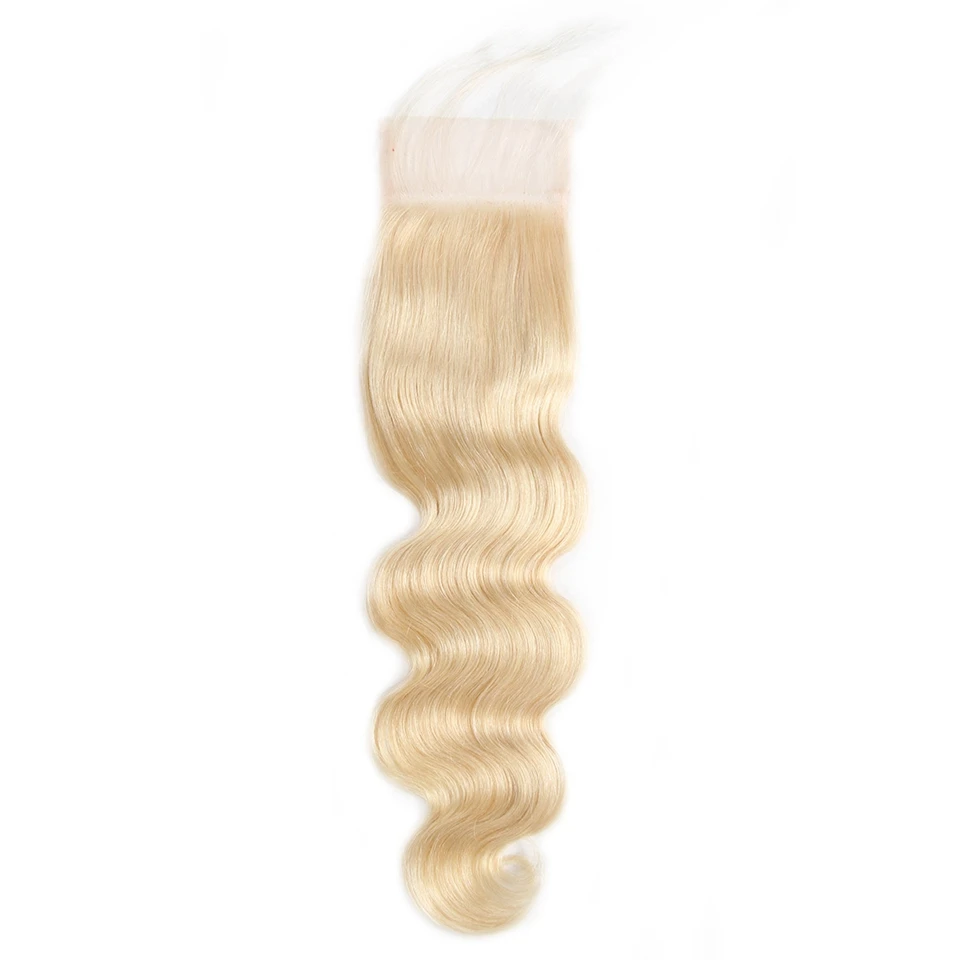 613 Blonde Hair Extensions Free Part Remy Human Hair Closure (1)